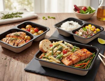 Ecolux topsealtray, 1-vaks [227x178x50] maxi, beige/zwart