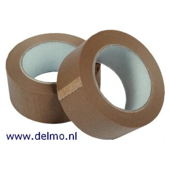 rol a 50mtr dozentape, breedte 50mm. kraftpapier, bruin