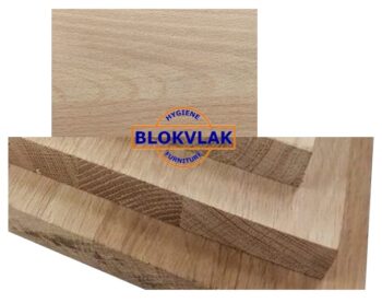 Blokvlak beuken-houten werkblad, 2000x400, dikte 50mm.