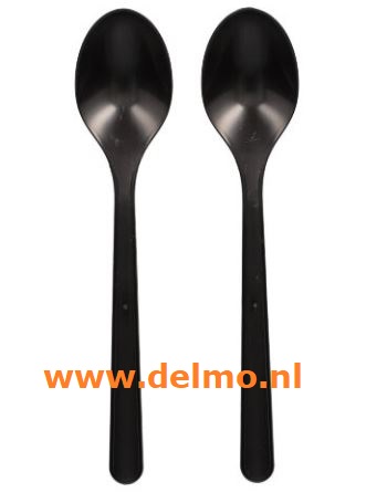 PP lepels 18,5cm. zwart (RE-usable!)