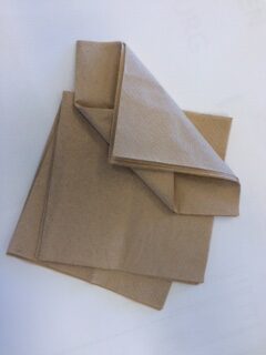 servetten 33x33cm. [dubbel-laags] bruin kraftlook